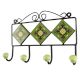 Pea Green Ceramic Floral Tile Hook